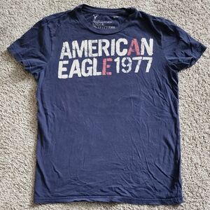 American Eagle Navy Blue Graphic Tee